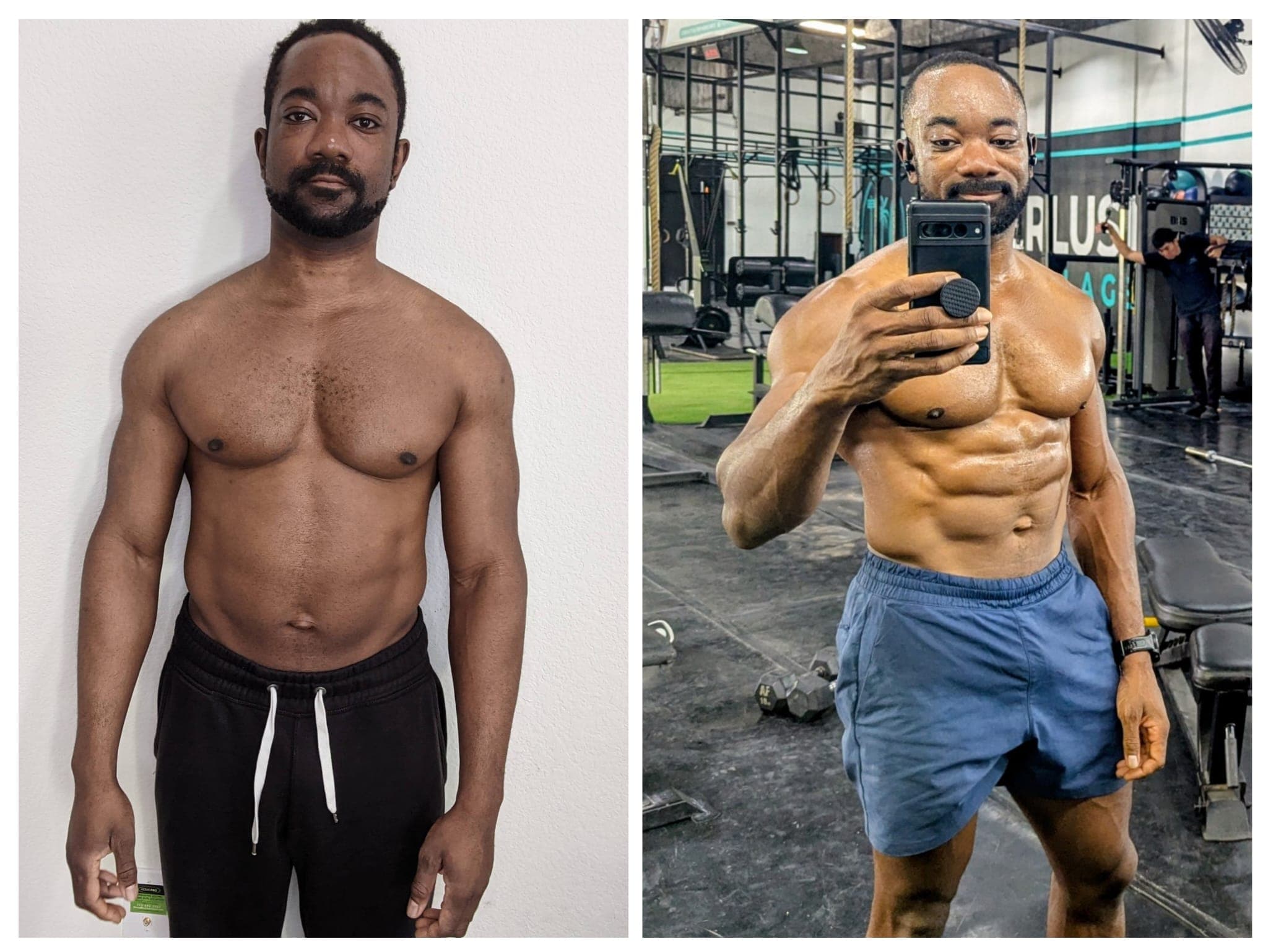 Dayo — leaner now at 44 than at 41